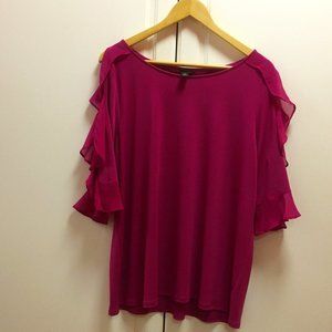 Fushia Cold Shoulder Top